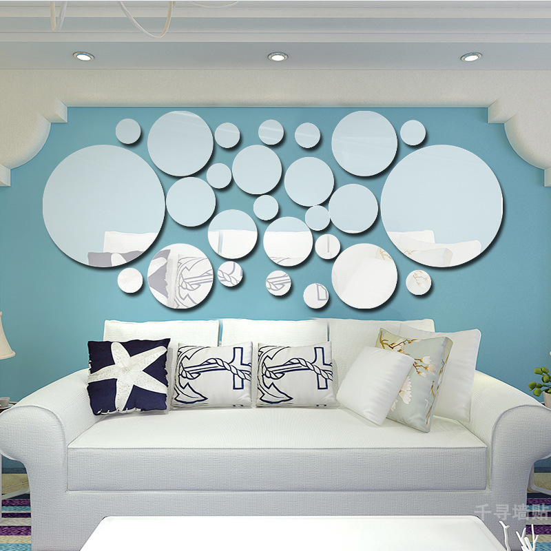 Acrylic Round 26/32 Wall Stickers Living Room Sofa TV Background Wall Creative Simple Bedroom Bedside Stickers