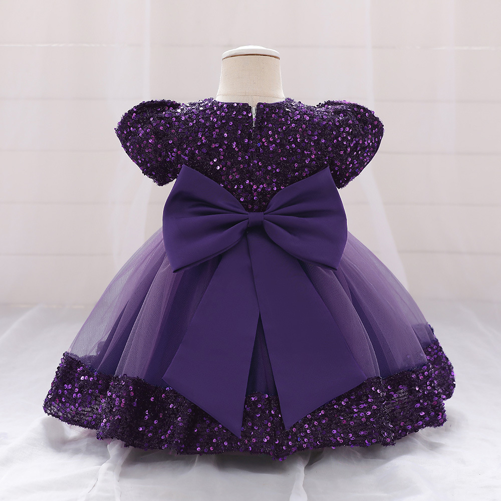Picture of Foreign Trade Cross-border New Children's Princess Dress Sequin Mesh Girls' Wedding Dress Host Performance Dress