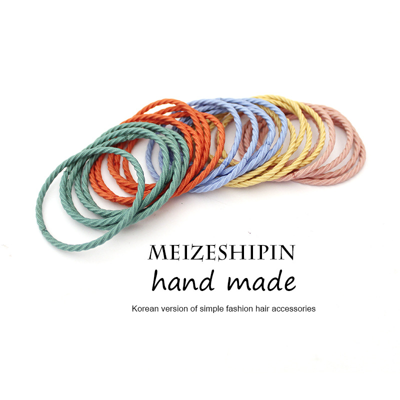Picture of 100 Pieces/Bag Headband Simple Small Circle Thin Hair Rope Girl's Hair High Elastic Rubber Band Basic Hair Tie Headwear