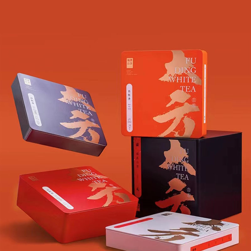 Tea Cake iron box old white tea gift box empty box biscuit tea small square piece box tea packaging box empty gift box