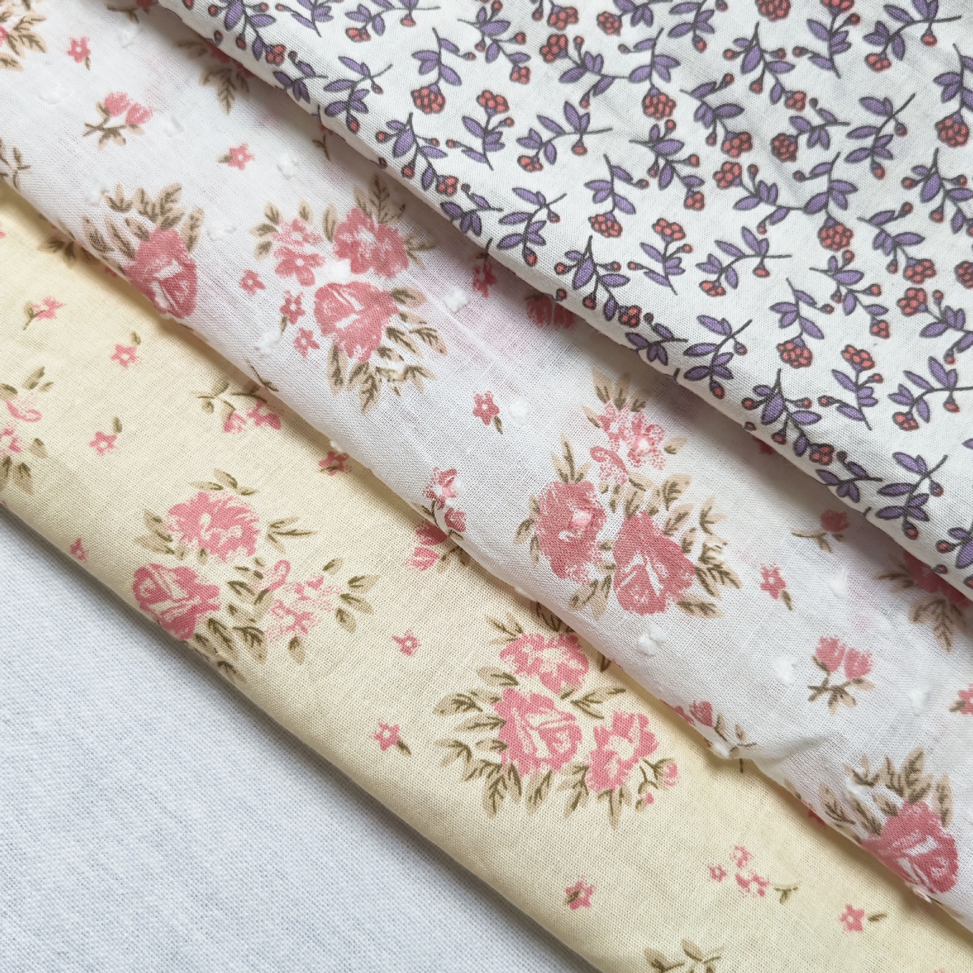 Picture of Spring and Summer Cut Flower Fabric Small Fresh Polka Dot Gypsophila Jacquard Plant Print Dress Children's Clothing Home Boutique