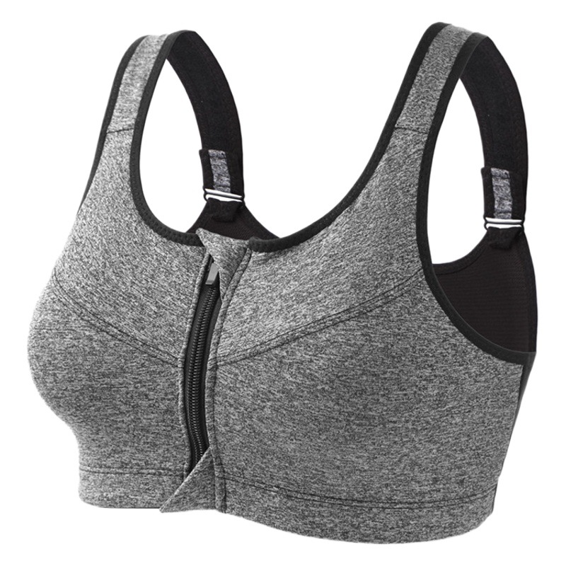 Factory wholesale no steel ring professional high-strength four-stage shockproof sports bra front zipper sports underwear