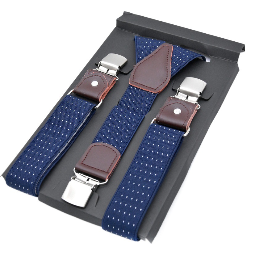 European-style Suspenders Men's Suspenders Trousers Suspenders Business Suspenders Elasto Wide Three-clip Suspenders for the Elderly