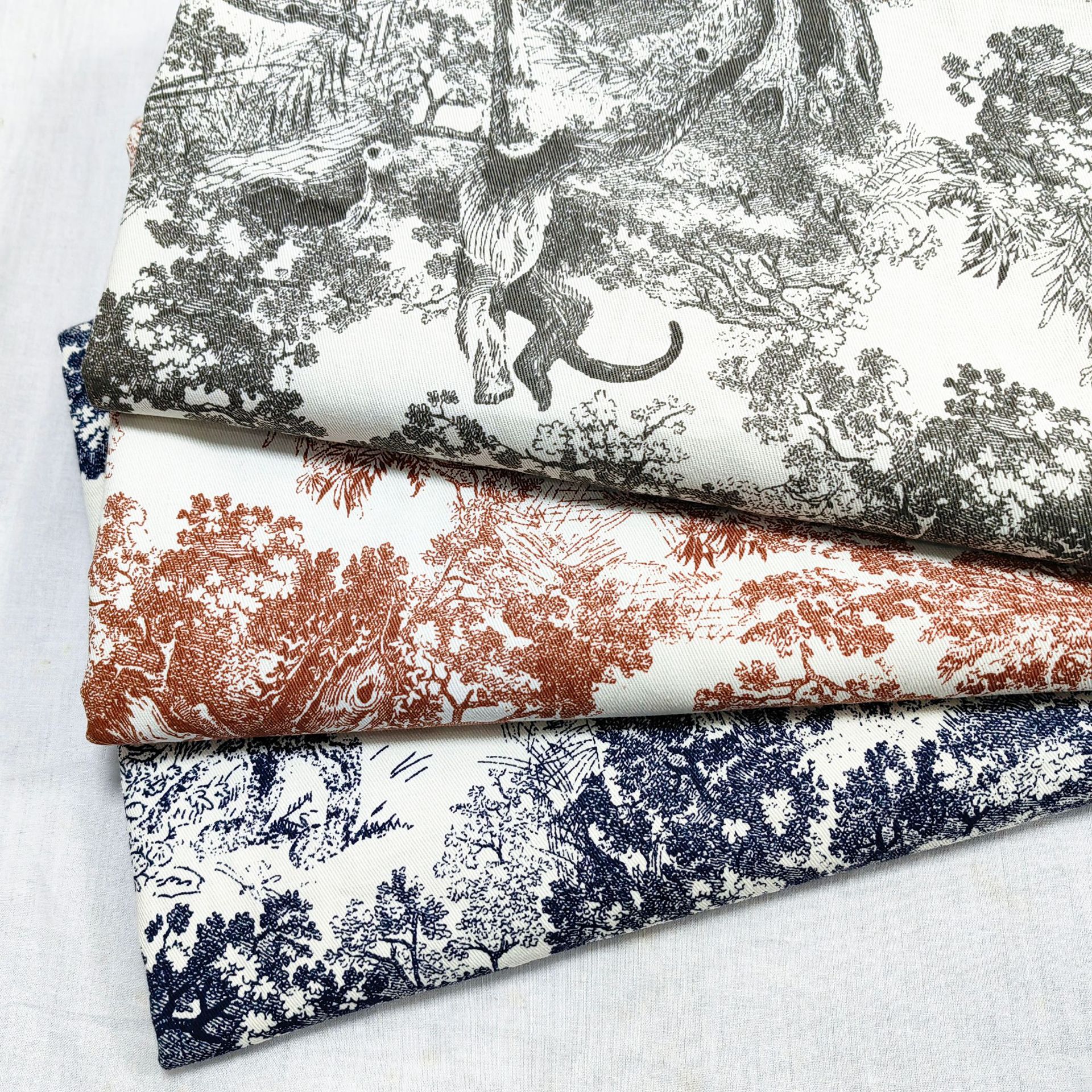 Woven Cotton Twill Shaka Landscape Fine Geometric Retro Fabric Jacket Tablecloth Pants Home Boutique