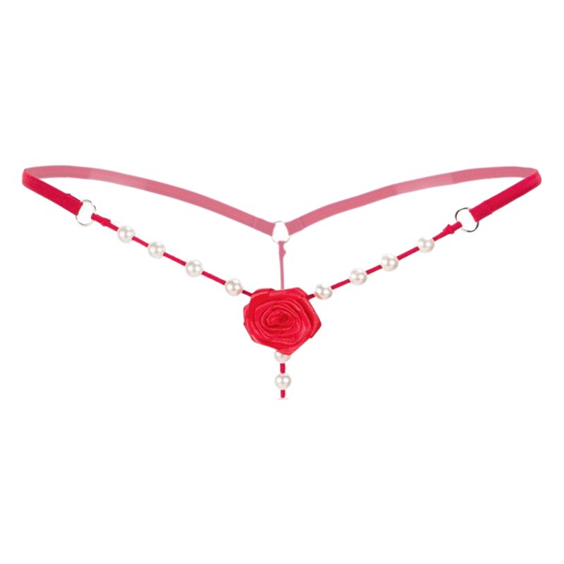 Sexy Lingerie for Women, Lace Open-Crotch, Fully Transparent, Nightclub Sm Pearl Massage Thong, European and American Design
