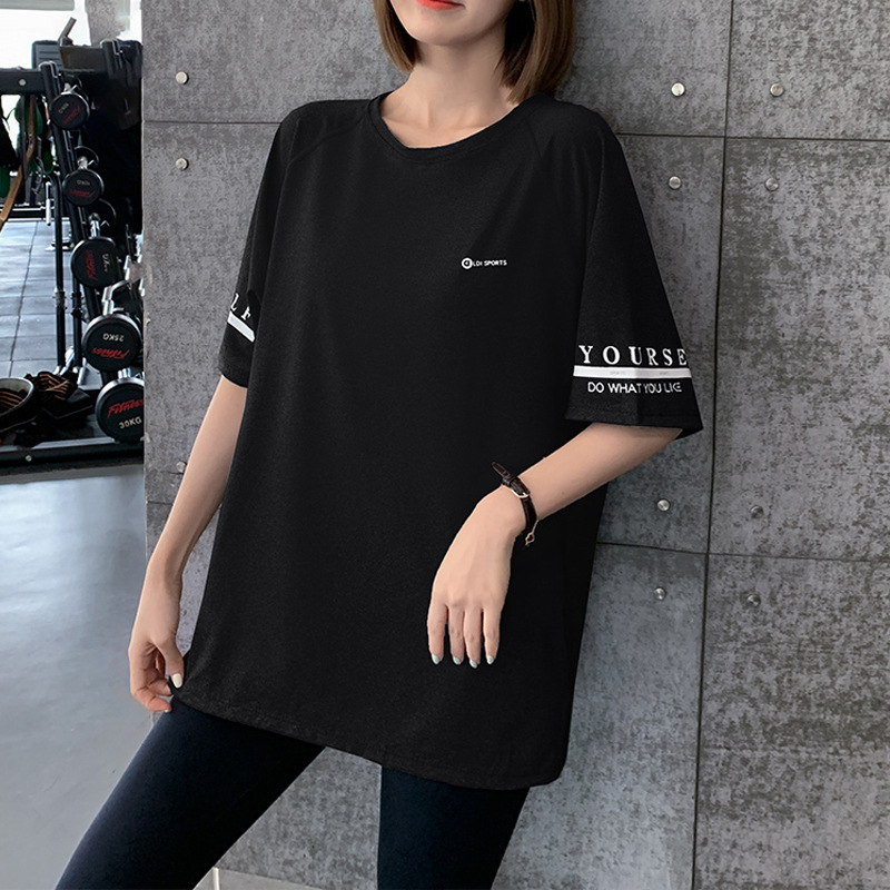Picture of Yoga Short-sleeved Fitness Suit Sports T-shirt Women's Loose Running Blouse Summer Thin plus size chubby girl Quick-drying Top