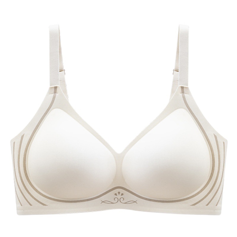 New Thin Fixed Cup Seamless Underwear for Women with Big Breasts, Comfortable and High-Elastic Large Size No-Wire Push-Up Bra