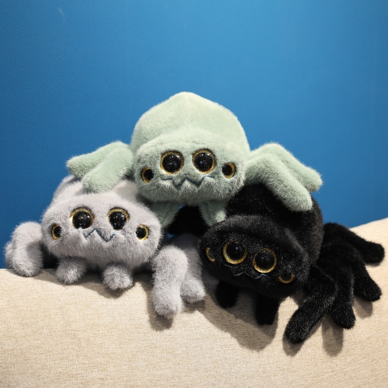 Picture of Cartoon Spider Doll Furry Insect Doll Simulation Colorful Four-Eyed Spider Plush Toy Pendant Gift