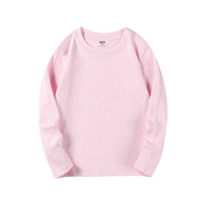 Picture of Children's Light Plate Long Sleeve 100 Cotton 200g Solid Color Children's Wear Base Shirt Blank Top T-Shirt