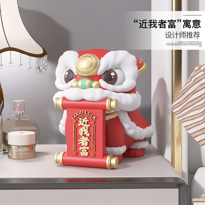 Picture of National Trend Lion Dance Ornaments Cashier Front Desk Festive Decorations Living Room Tv Cabinet Wine Cabinet Crafts Gifts