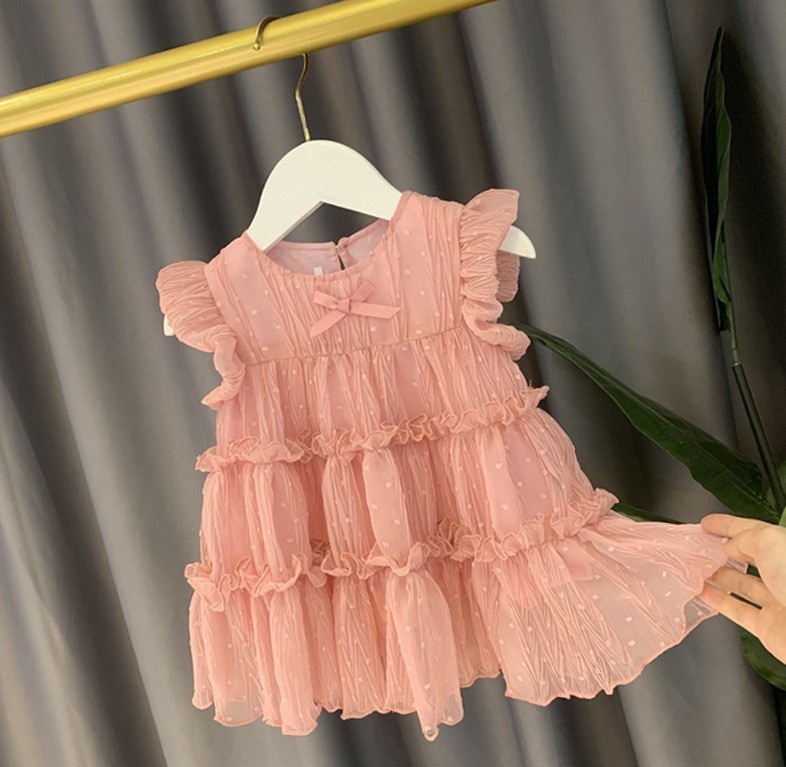 Picture of Girl's butterfly dress 2024 Summer mesh one-year-old dress female Western princess baby dress
