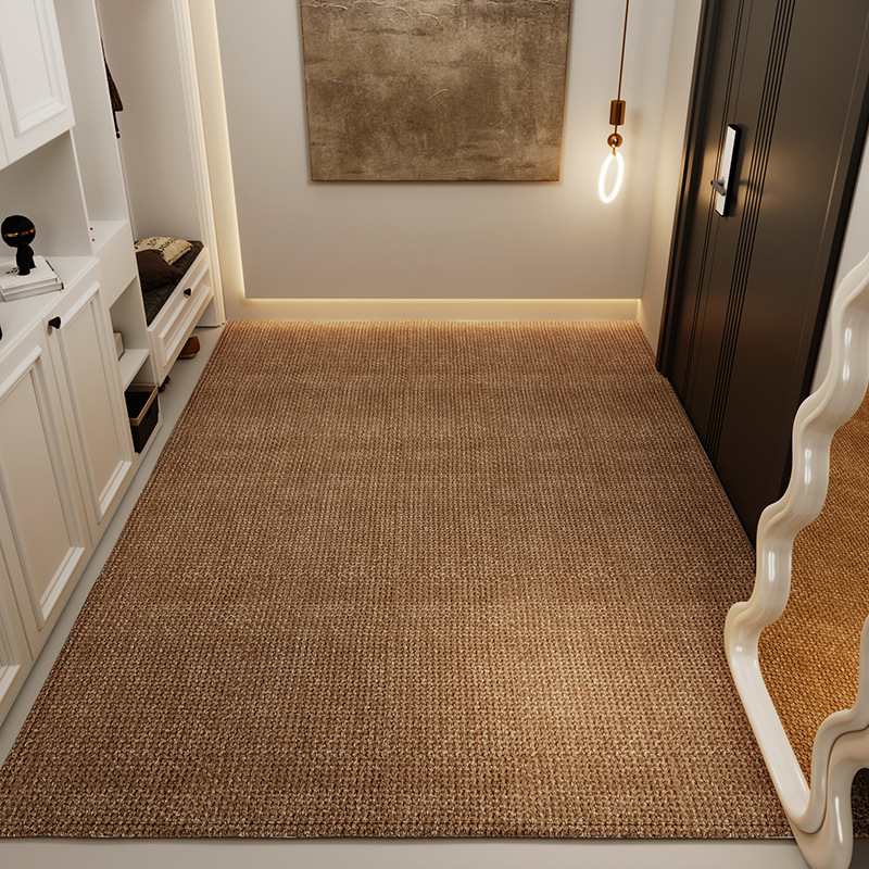 Solid color sisal pattern high-grade entrance door mat household entrance non-slip stain-resistant wear-resistant door mat can be cut