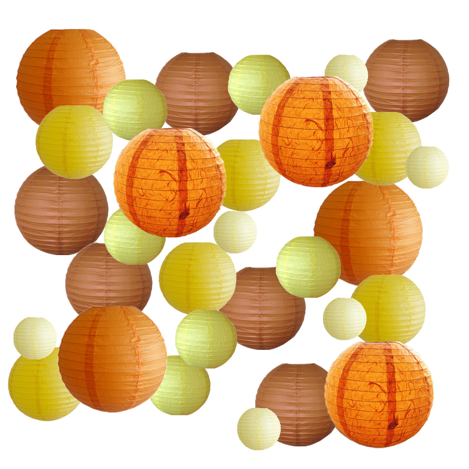 Picture of Spring, Summer, Autumn and Winter Colorfulful Paper Lanterns Round Foldableable Paper Art Combination Set Hanging Lanterns