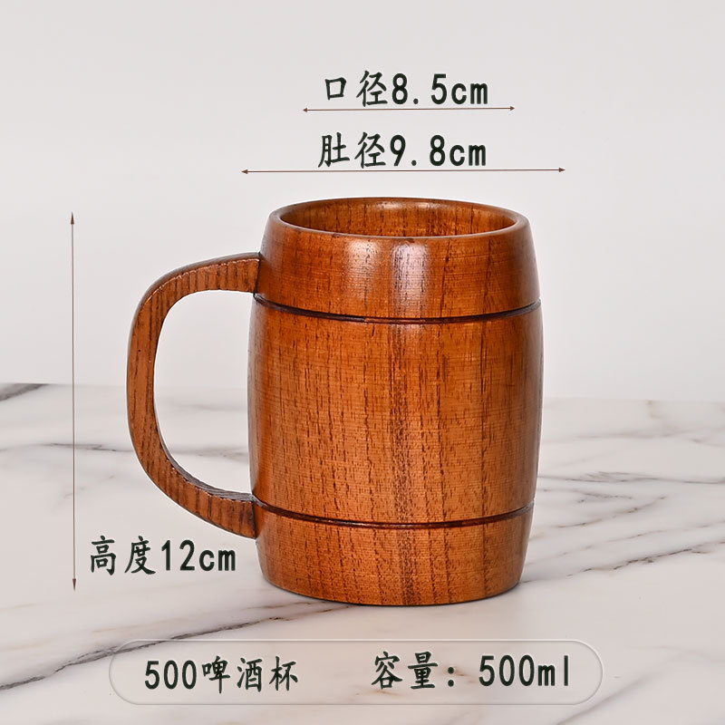 Picture of Origin supply round solid wood mug wooden creative water cup general insulation wooden cup large quantity excellent price
