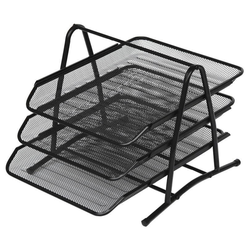 Factory three-layer four-layer metal file tray File column data sorting A4 file rack office desktop storage rack