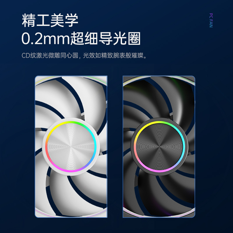 Picture of Computer Prism 9Th Generation Pro Cooling Fan Desktop Temperature Control Cd Pattern Divine Light Synchronization Silent Argb Chassis Fan