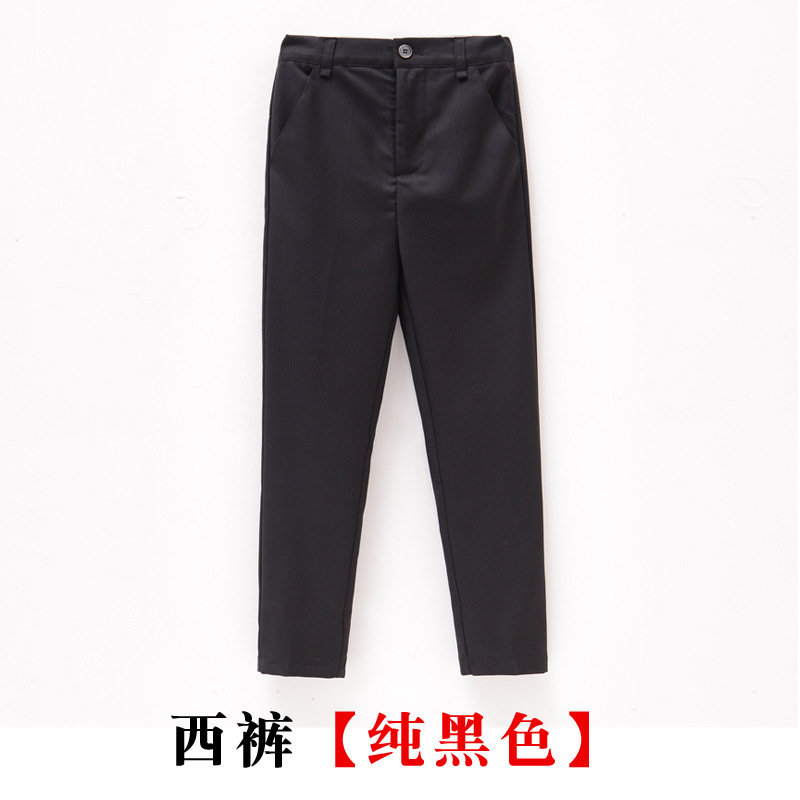 Picture of Children's Trousers Boys Black Suit Pants for Middle and Large Children and Primary School Pants White Trousers dark blue School Uniform Pants