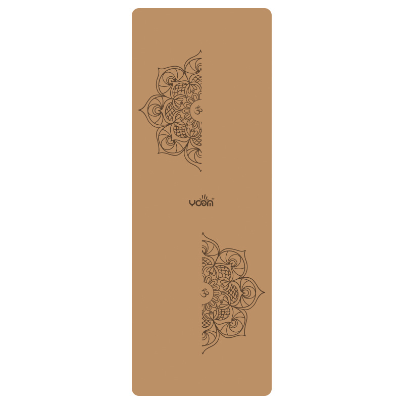 Picture of [cork yoga mat] plus thick natural rubber gymnastics local tyrants mat laser engraving logo body position line printing