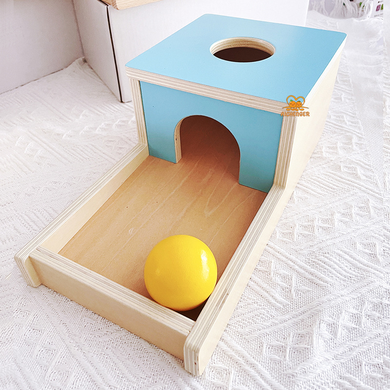 Picture of Montessori Toys 0-3 Wooden Drawer Box Kindergarten Textile Drum Target Box Montessori Early Education Educational Toys