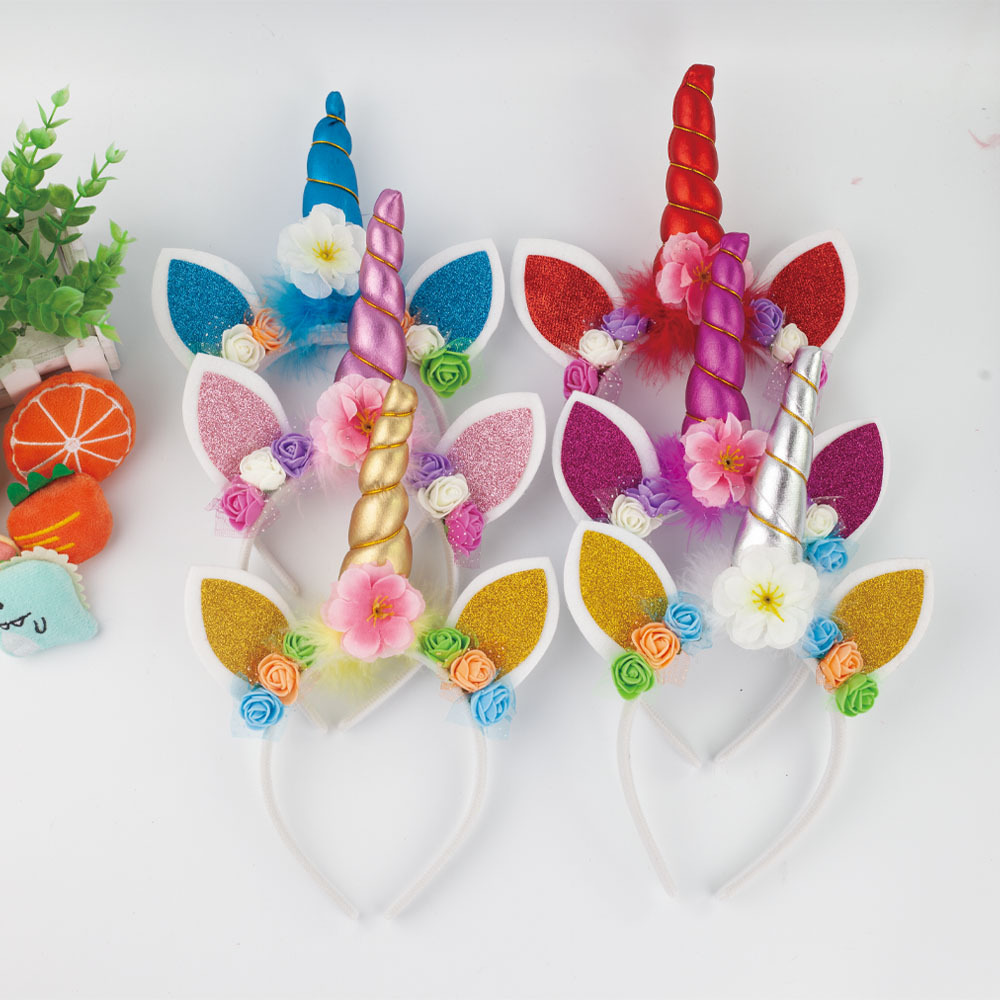 Picture of Halloween cross-border new unicorn hairband children holiday party headdress baby birthday gift hair accessories wholesale