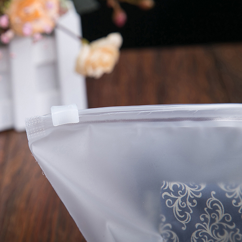 Transparent frosted zipper bag underwear clothing packaging bag pe self-sealing bag plastic packaging bag wholesale clothing biodegradable