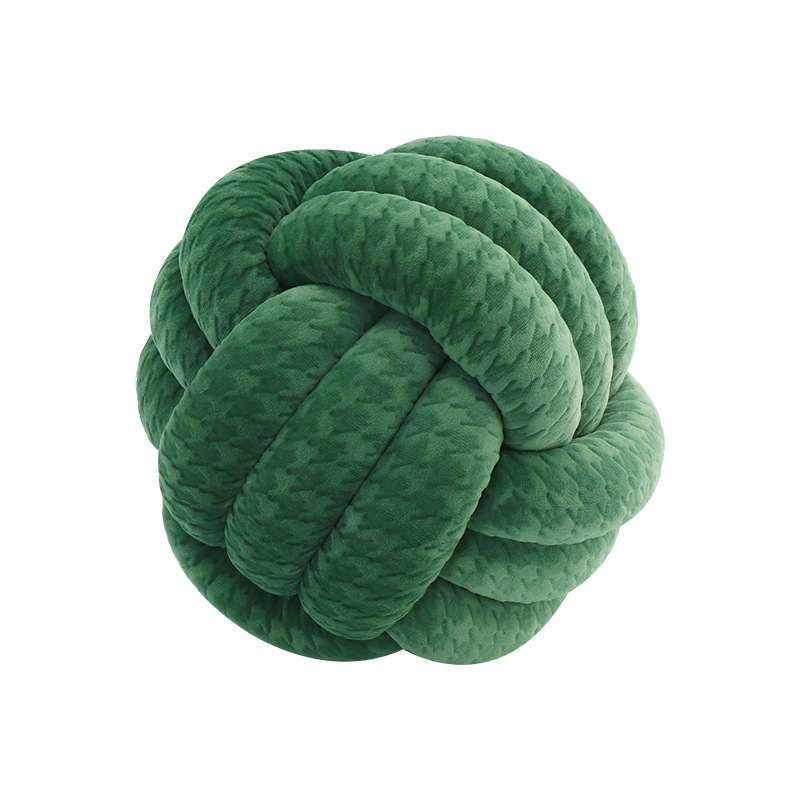 Picture of Ins Popular Three-Strand Rope Knotted Round Ball Home Fabric Creative Hand-Woven Decorative Pillow Cushion Lumbar Cushion