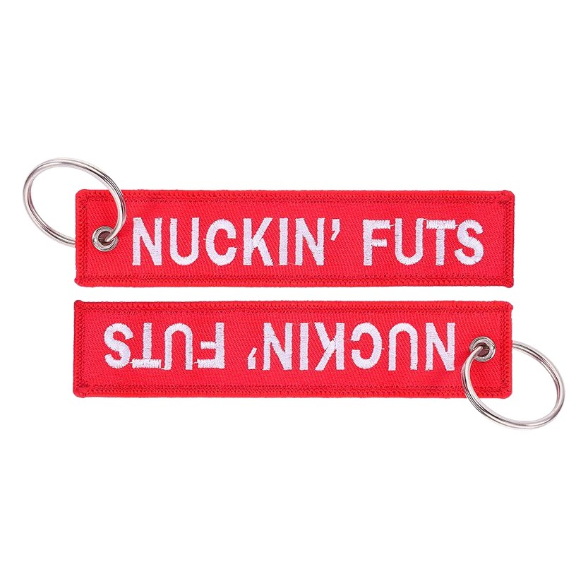 Amazon Explosions Embroidered Keychain Red NUCKIN' FUTS Spring and Summer New Key Chain Embroidered Keychain