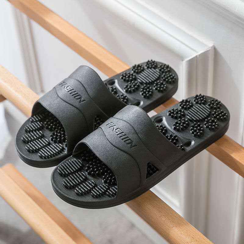 Massage Slippers Summer Men and Women's Household Indoor Non-Slip Soft Bottom Bathroom Bathing Leakage Couple Bedroom Slippers