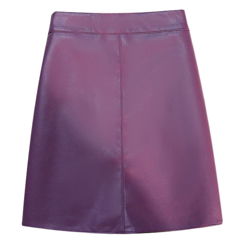 2023 New PU Leather Skirt Women's Autumn and Winter Fashion High Waist A- Line Small Leather Skirt Slim-Fit Slimming Hip Skirt