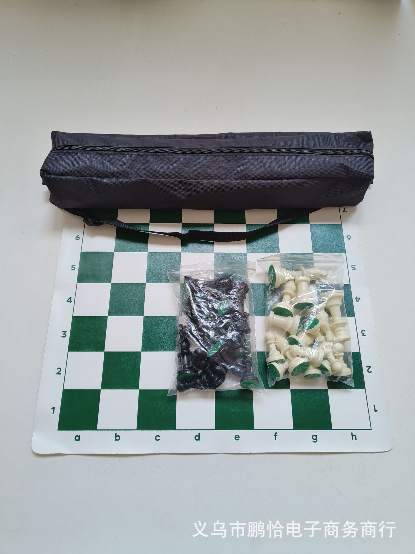 Picture of Portable Backpack Chess Imitation Leather Chess King Height 65mm Plate 43cm Outdoor Portable Set