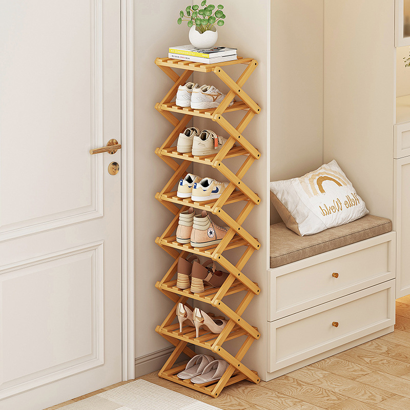 Folding Shoe Rack Narrow Home Door Multi-Layer Rental Dormitory Simple Shoe Cabinet Storage Rack