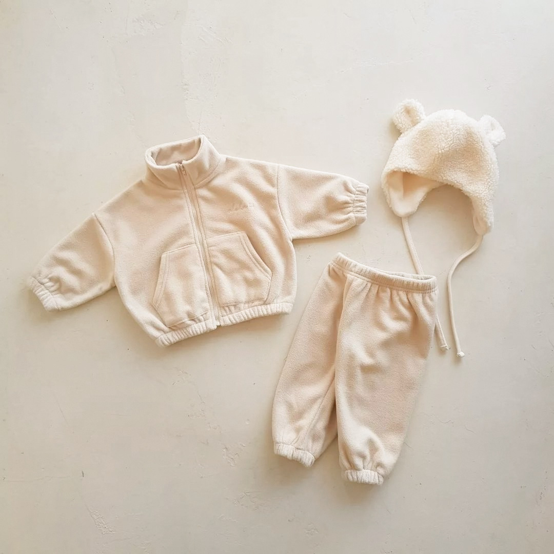Picture of Boys and Girls spring and autumn fashion stand collar warm thickened double-sided velvet zipper coat cardigan sports casual suit