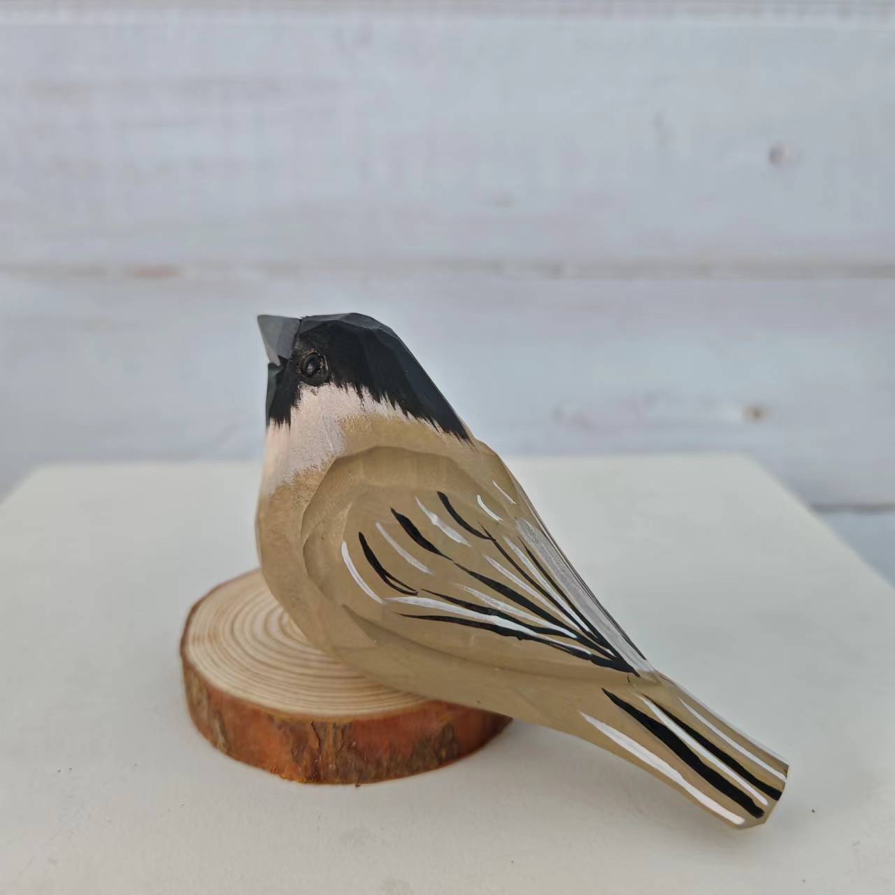 Picture of Bird Wood Carved Ornaments Cute Children's Toys Birthday Gift Hand Carved Colored Healing Desktop Ornaments Animals