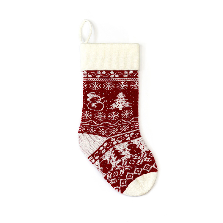 Picture of Amazon Cross-border New European and American Jacquard Wool Gift Bag Christmas Decoration Christmas Gift Bag Knitted Christmas Stocking
