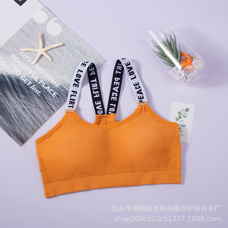 Picture of Cross-border Letter Beautiful Back Wrapped Breast Tube Top Girl Student Developmental Bra Women's Vest Underwear Women