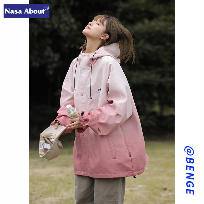 NASA Gradient American Style Charge Jacket Spring and Autumn Fashion Brand All-match Advanced Design Sense Waterproof Jacket Top