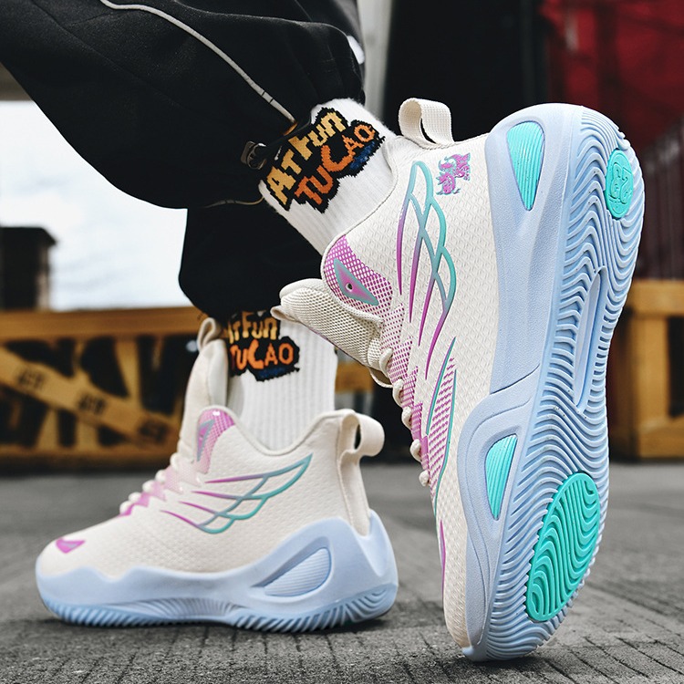 Yuanyang Basketball Shoes Men's Leather Autumn New High-top sneaker Non-slip Professional Training and Competition Sneakers for Teenagers