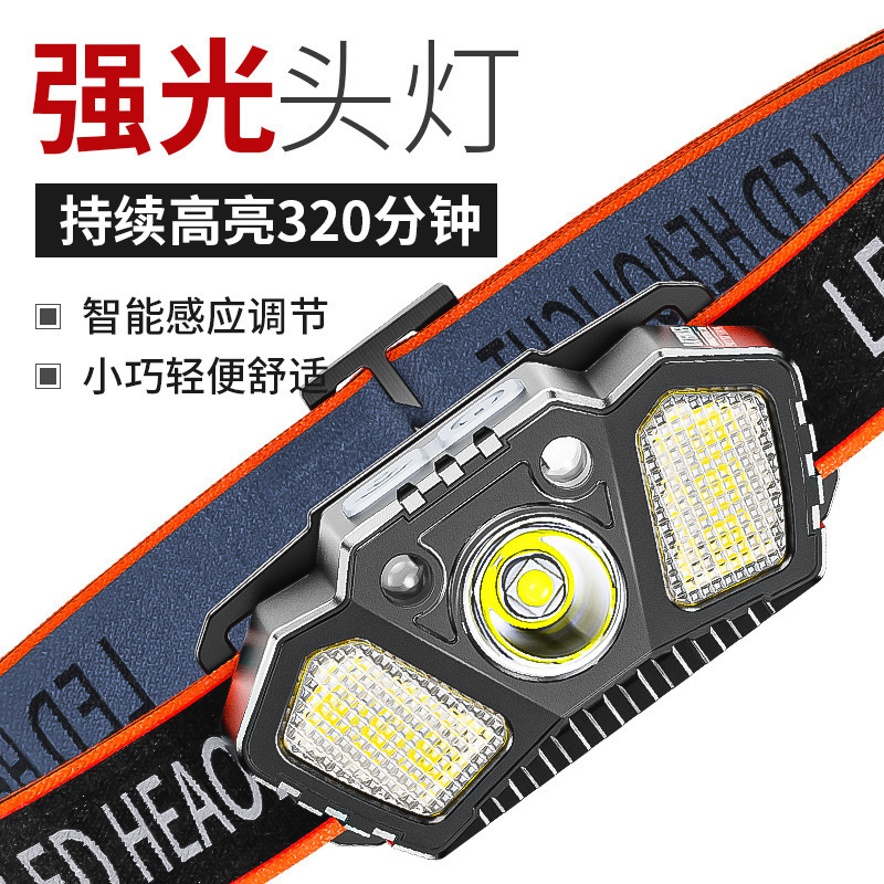 Wilder Lightweight Mini Headlight Compact Portable Red LED Warning Light Outdoor Night Fishing Induction Headlight