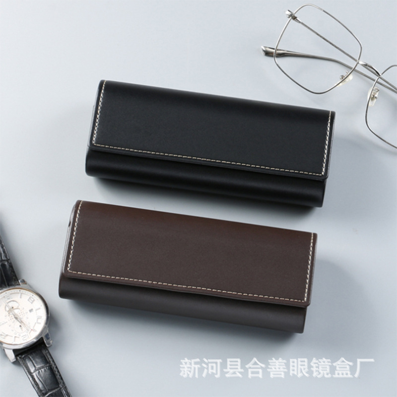 Picture of Girls' Glasses Case Portable Simple Leather Anti-pressure Retro Myopic Eyes Box Sunglasses Box Male LOGO Printing