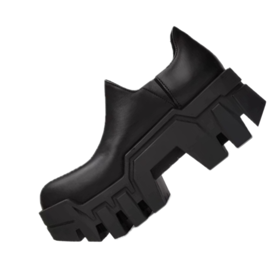 Heavy low-top bulldozer height 8cm thick-soled Derby shoes men's gear tank shoes big head casual shoes