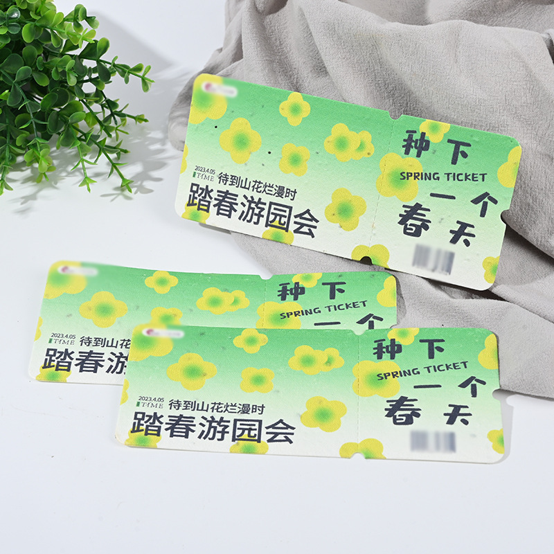 Degradable planting germination seed paper holiday greeting card wholesale recycled handmade paper printing color germination paper