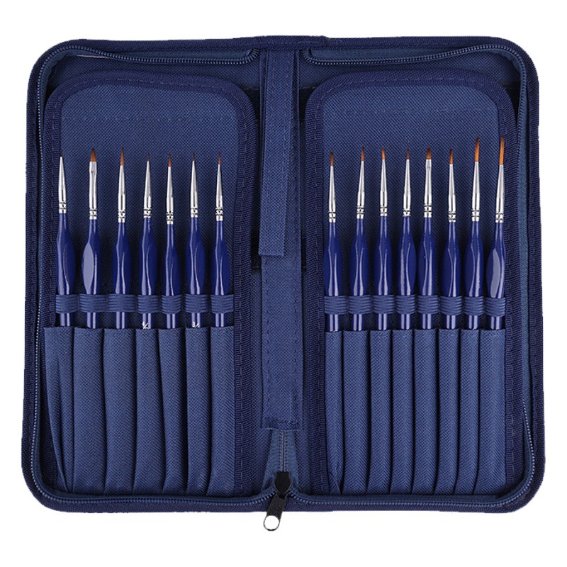 Cross-border new blue 15 hook line pen suit thick triangle nylon thin hook line pen suit not split