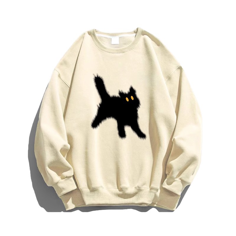 Picture of American Retro Oversize Round Neck Sweatshirt for Women 2025 New Spring and Autum Gray Velvet Early Autum Outwear Top