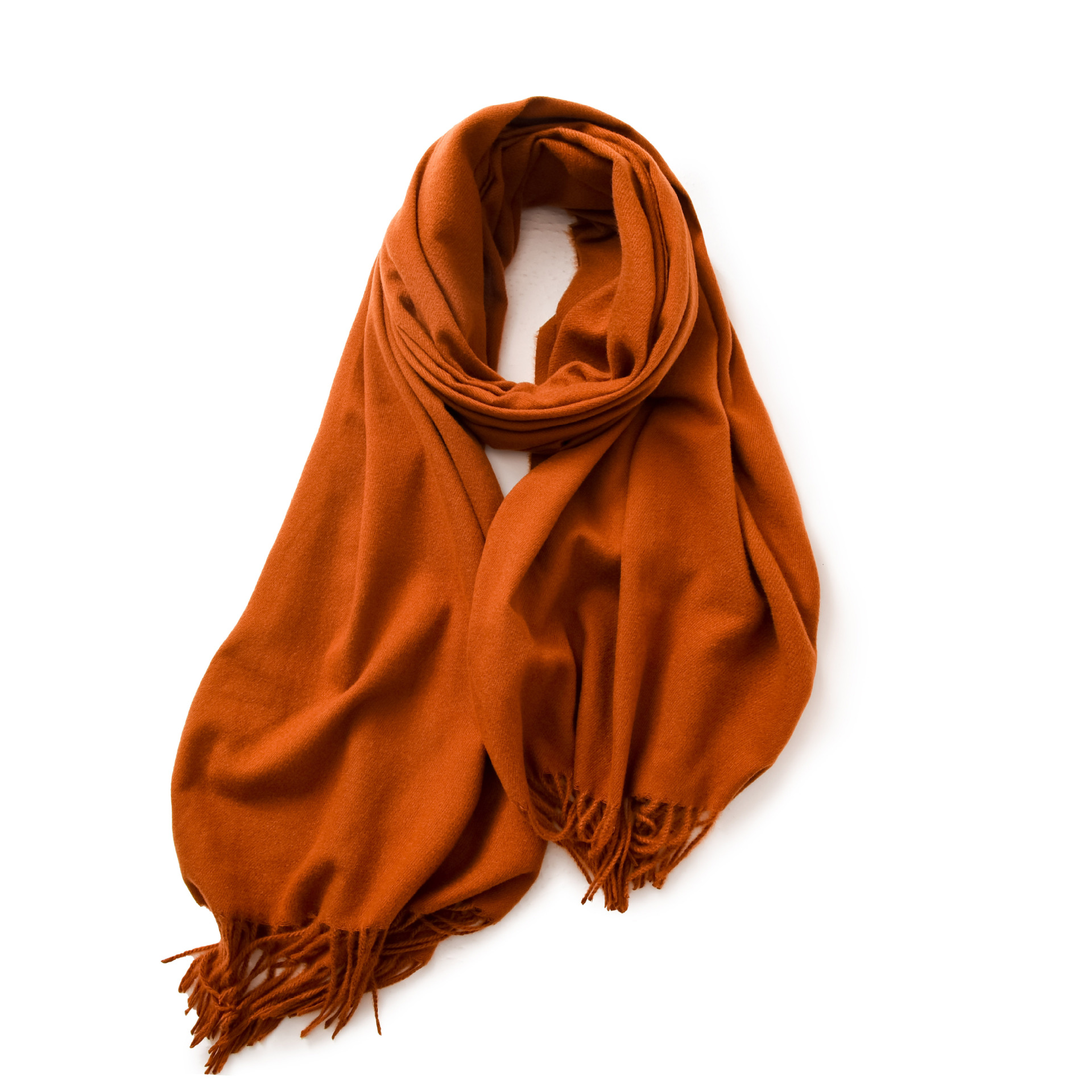 Picture of 2025 Red Scarf Women's Winter Cashmere Solid Color Scarf Shawl High-grade Warm Korean Style Tassel Scarf Men's All-match Scarf