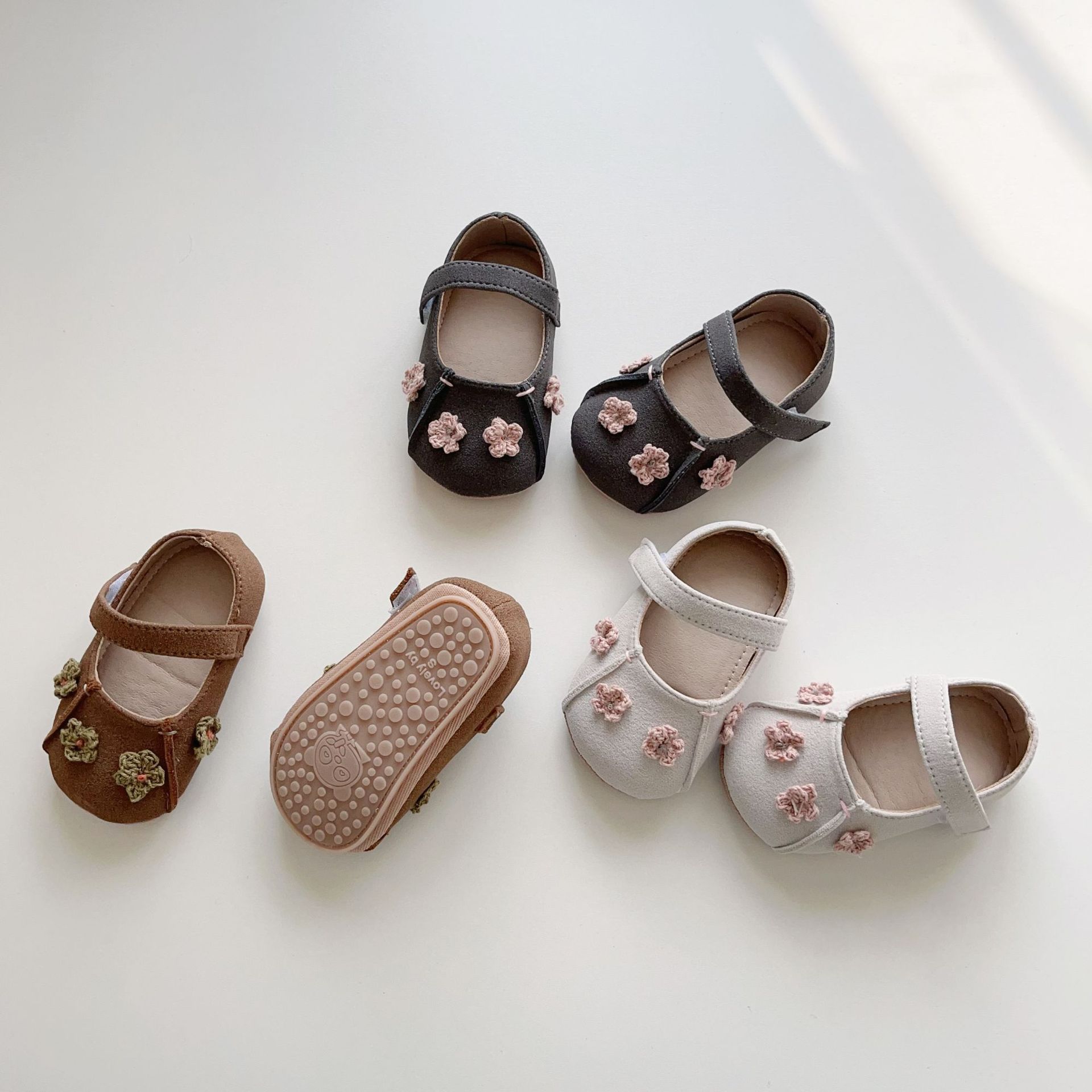 Girls' Shoes Spring New Baby Shoes Baby Girl Princess Korean Style Flower Single-layer Shoes Soft-soled Toddler Shoes