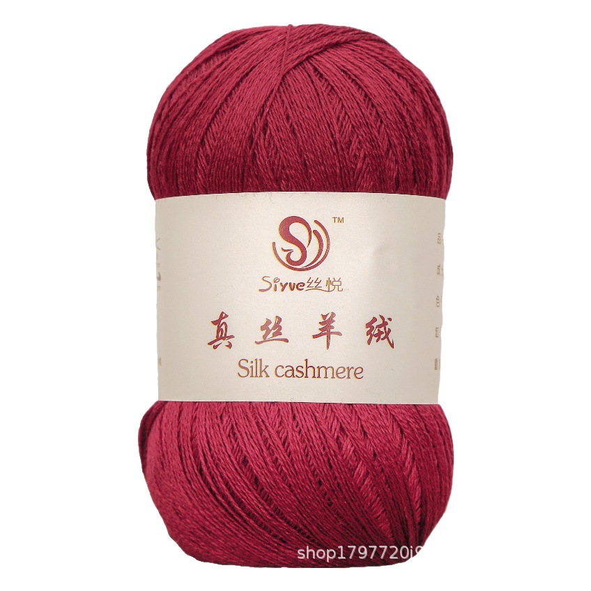 Siyue Silk Cashmere Thread Mulberry Silk Hand-Knitted Medium-Fine Wool Ball Crochet Shawl New Thread Wholesale Worsted