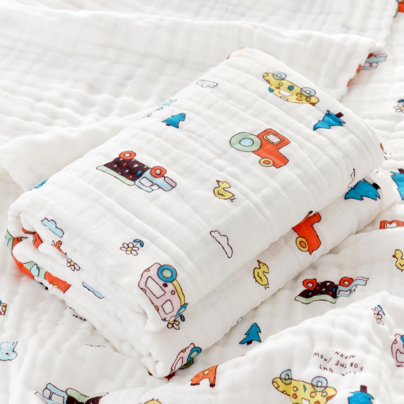 Picture of Baby Bath Towel Pure Cotton Wholesale Pure Cotton Four-Layer Gauze Newborn Wrap Summer Newborn Baby Supplies Children's Blanket