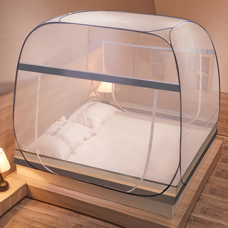 Picture of Summer New Mosquito Net Installation-free Yurt Tent Zipper Bottom One-piece Wire Trellis Foldable Household