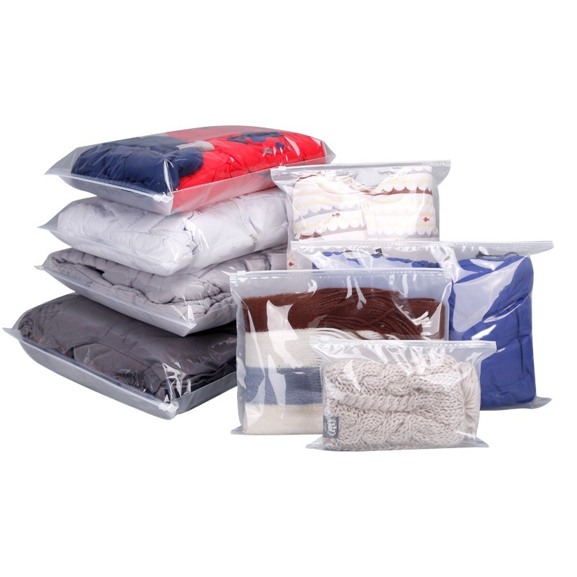 Frosted zipper bag garment packaging bag printed cotton underwear pe plastic transparent self-sealing bag clothes clothing bag