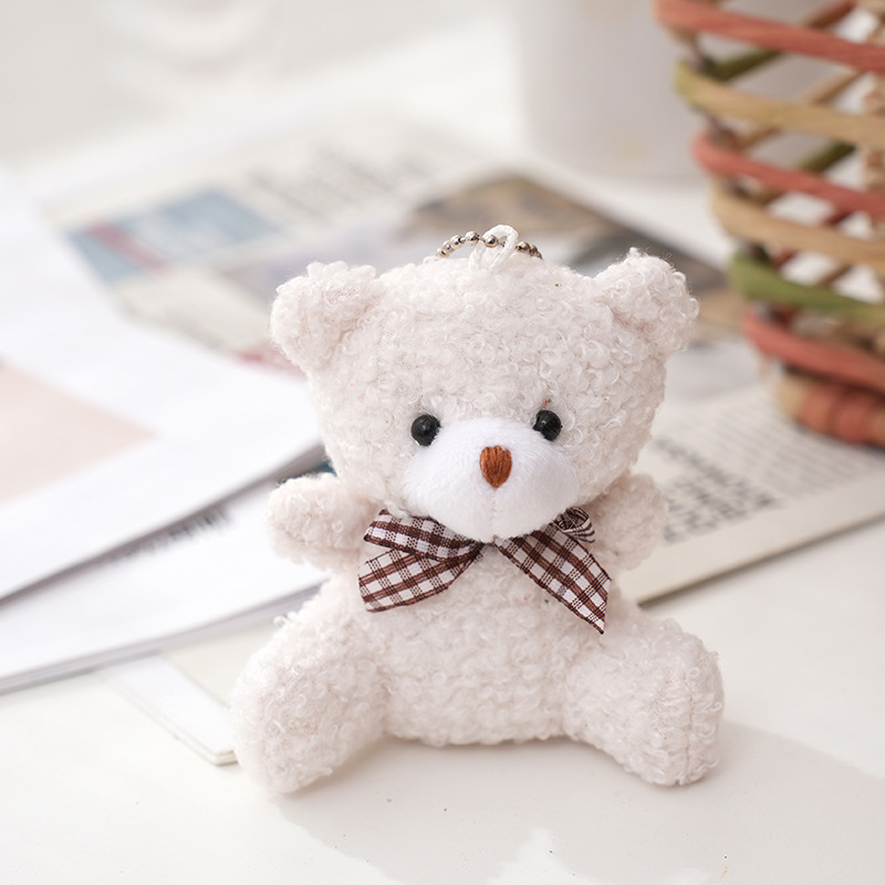 Picture of New bear plush doll bow tie bear key chain pendant creative bag cute accessories manufacturers supply